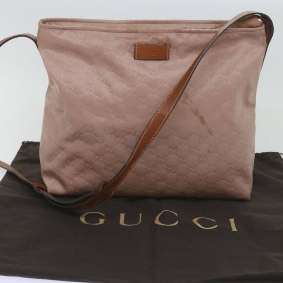 GUCCI GG Canvas Shoulder Bag Pink - Picture 12 of 16